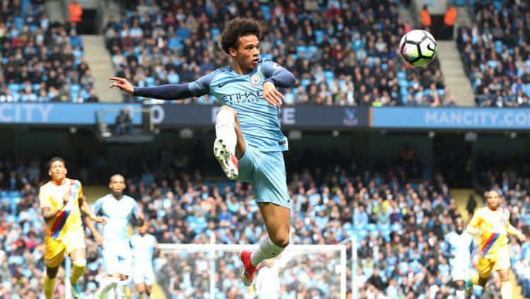 Bintang Manchester City, Leroy Sane. Copyright: © Mark Robinson/Getty Images