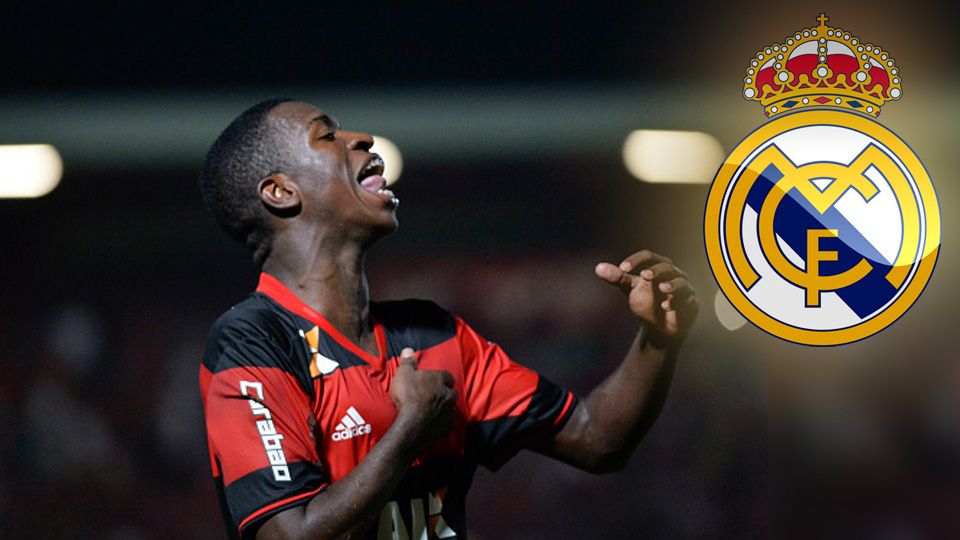 Striker Flamengo, Vinicius Junior dikabarkan telah resmi ke Real Madrid. Copyright: © Brazil Photo Press/LatinContent/Getty Images