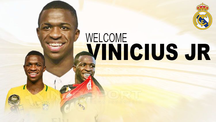 Vinicius Junior ke Real Madrid. Copyright: © Grafis: Eli Suhaeli/INDOSPORT/Getty Images