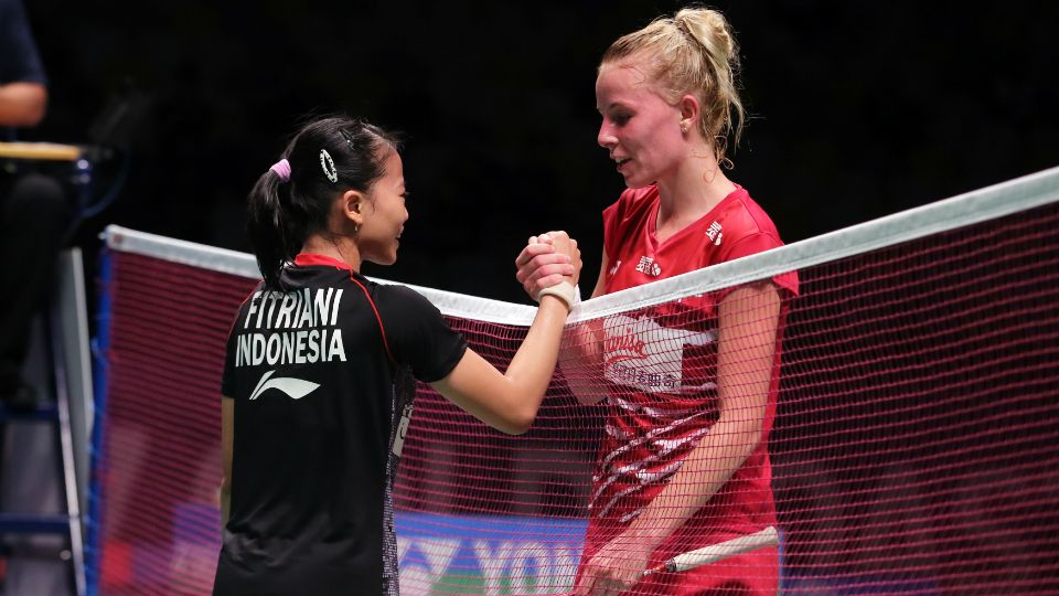 Fitriani menang atas Mia Blichfeldt di fase grup Piala Sudirman 2017. Copyright: © Humas PBSI