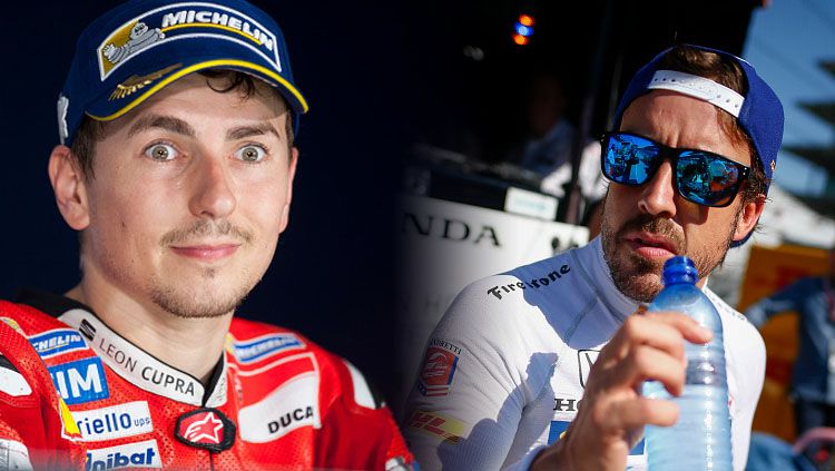 Jorge Lorenzo dan Fernando Alonso. Copyright: © Michael Hickey/Jose Breton/NurPhoto/Getty Images