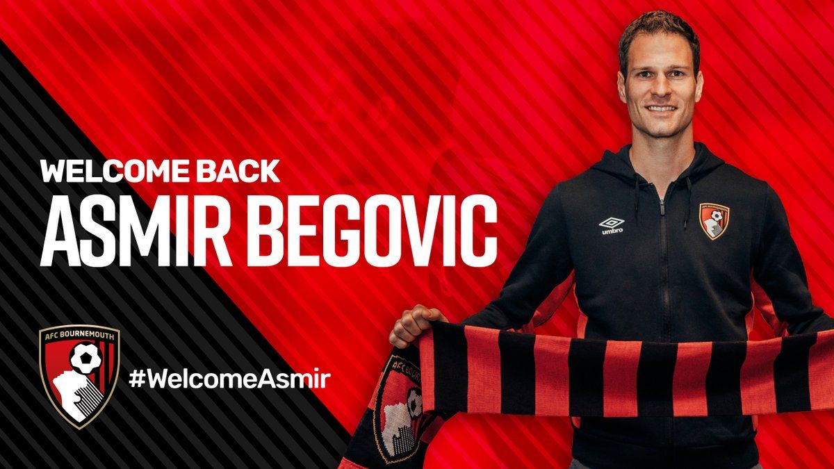 Asmir Begovic resmi menjadi pemain Bournemouth. Copyright: © Twitter/@afcbournemouth
