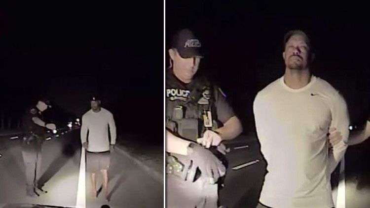 Tiger Woods ketika ditangkap. Copyright: &copy; Daily Mail