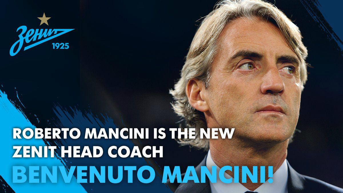 Roberto Mancini. Copyright: © Twitter/@fczenit_en