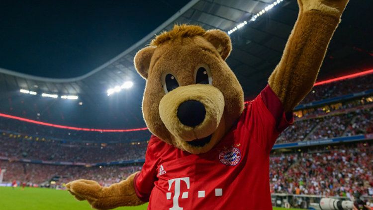Maskot Bayern Munchen, Berni si Beruang. Copyright: &copy; GASPA/ullstein bild via Getty Images