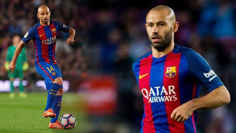 Mantan pemain klub Liga Spanyol, Barcelona, Javier Mascherano. Copyright: © getty images