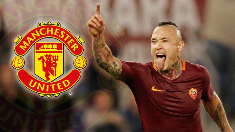 Logo Manchester United dan Radja Nainggolan. Copyright: © getty images