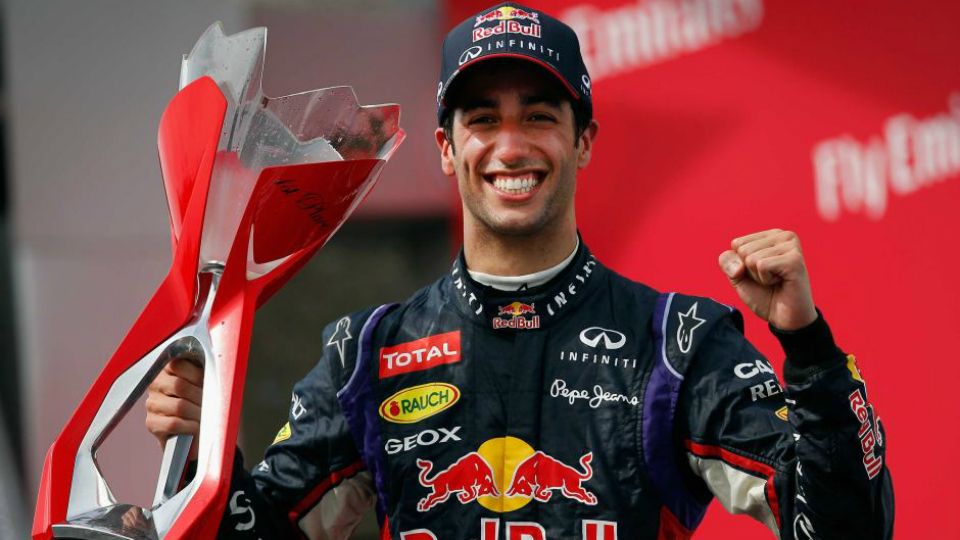 Daniel Ricciardo di podium GP Kanada. Copyright: © Tom Pennington