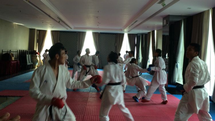 Tempat latihan karate di Jakarta. Copyright: © Lanjar Wiratri/INDOSPORT