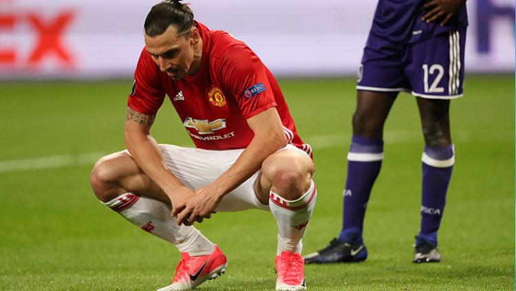 Zlatan Ibrahimovic saat masih memperkuat Manchester United. Copyright: © Getty Images