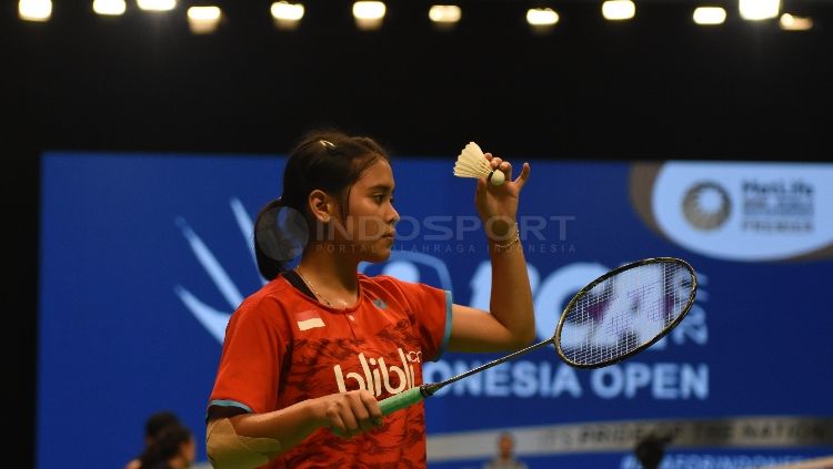Gregoria Mariska di babak pertama Indonesia Open 2017. Copyright: © Herry Ibrahim/INDOSPORT
