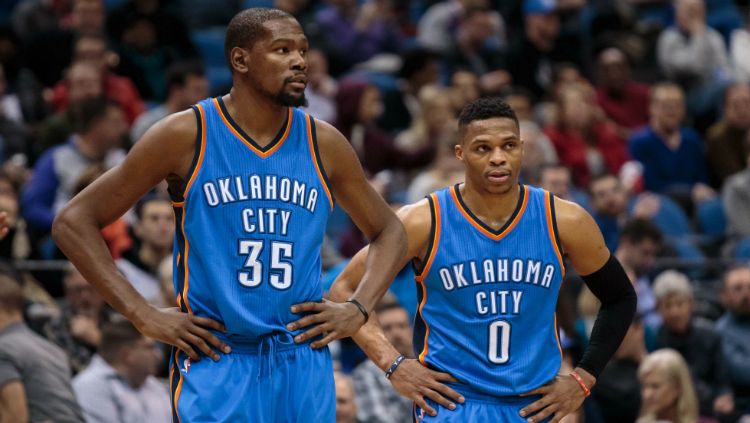 Kevin Durant dan Russell Westbrook. Copyright: © Slam Online