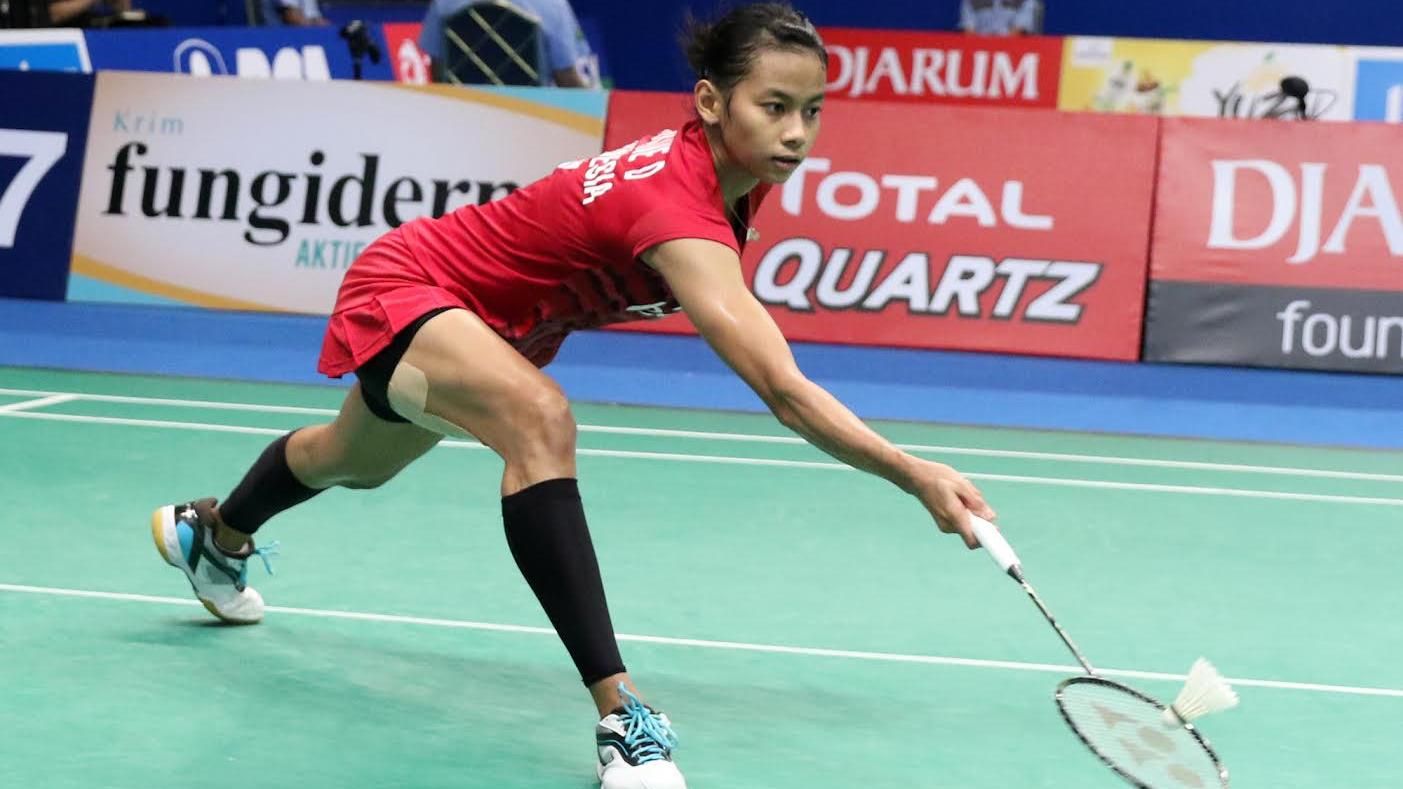 Dinar Dyah Ayustine di babak pertama Indonesia Open 2017. Copyright: © PBSI