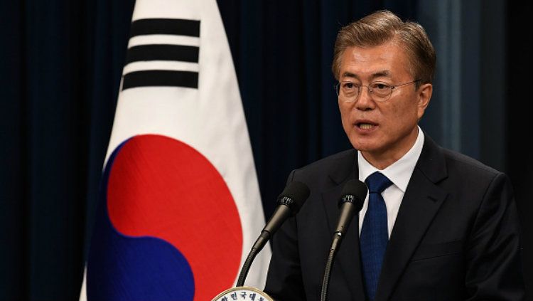 Presiden Korea Selatan, Moon Jae-in. Copyright: © Kim Min-Hee-Pool/Getty Images