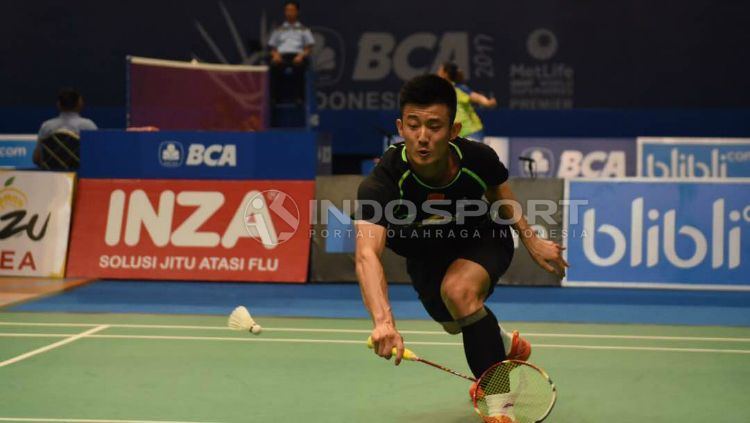 Chen Long saat mengalahkan Jonatan Christie di babak dua Indonesia Open 2017. Copyright: © Herry Ibrahim/INDOSPORT