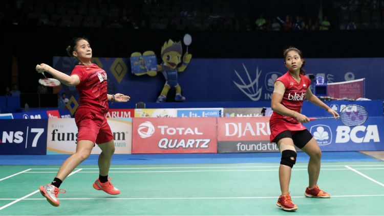 Anggia Shitta Awanda/Ni Ketut Mahadewi Istarani di perempatfinal Indonesia Open 2017. Copyright: © Humas PBSI