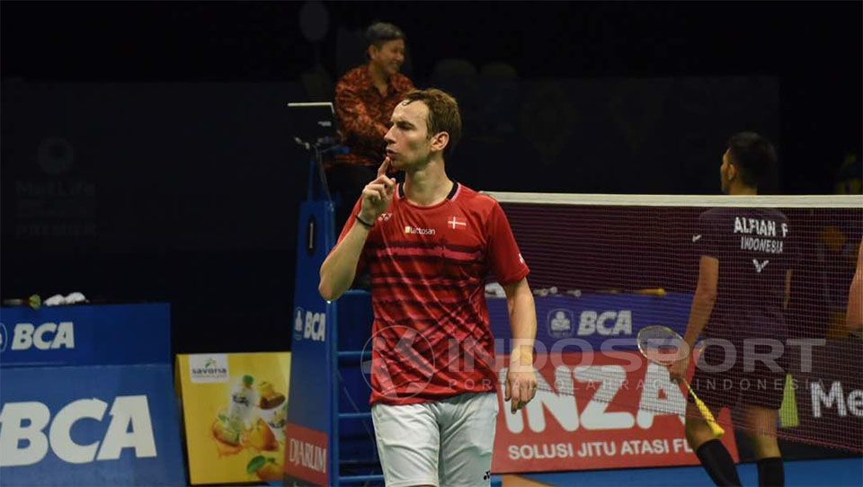Mathias Boe menjadi public enemy di ajang Indonesia Open 2017. Copyright: © Herry Ibrahim/Indosport.com