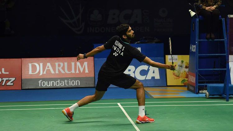 Baru saja mengantarkan India menjuarai Piala Thomas 2022, kini tunggal putra ranking 11 dunia, Srikanth Kidambi siap incar gelar di turnamen Indonesia Open 2022. Copyright: © Herry Ibrahim/INDOSPORT