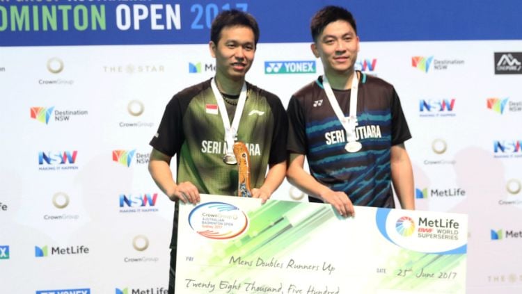 Hendra Setiawan/Tan Boon Heong menjadi runner up Australia Open 2017. Copyright: © Humas PBSI