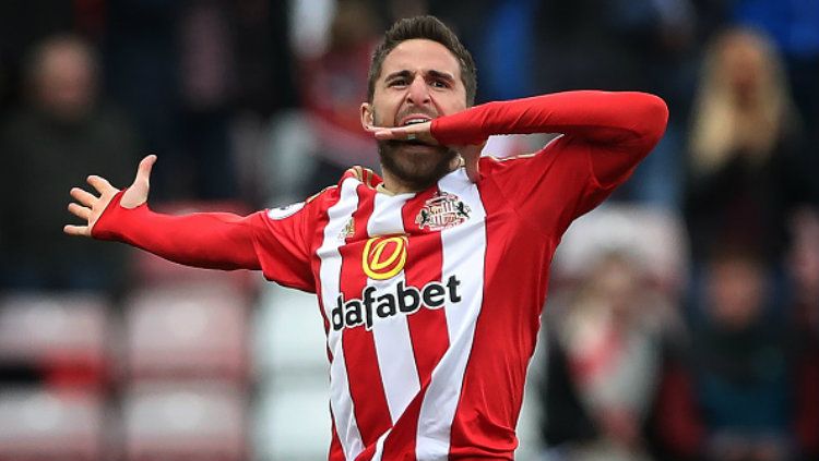 Fabio Borini saat masih berseragam Sunderland dan tengah melakukan selebrasi. Copyright: © Ian MacNicol/Getty Images