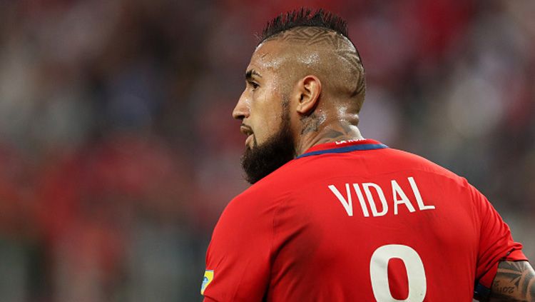 Kisah pemain Inter Milan dan Timnas Chile, Arturo Vidal, yang memiliki nama panggilan ‘Guerrero’, beserta rambut mohawk-nya. Copyright: © Matthew Ashton - AMA/Getty Images