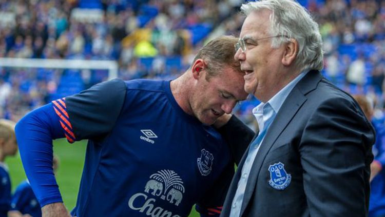 Wayne Rooney saat membela Everton di laga amal. Copyright: © liverpoolecho.co.uk