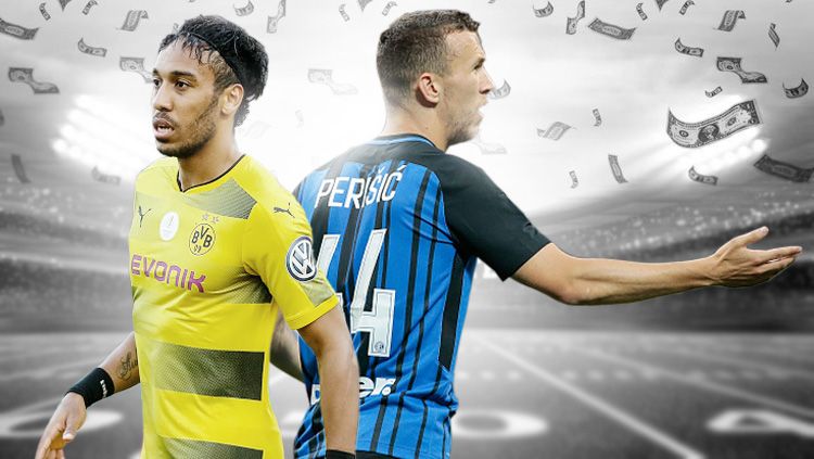 Pierre-Emerick Aubameyang dan Ivan Perisic. Copyright: © Grafis: Eli Suhaeli/INDOSPORT