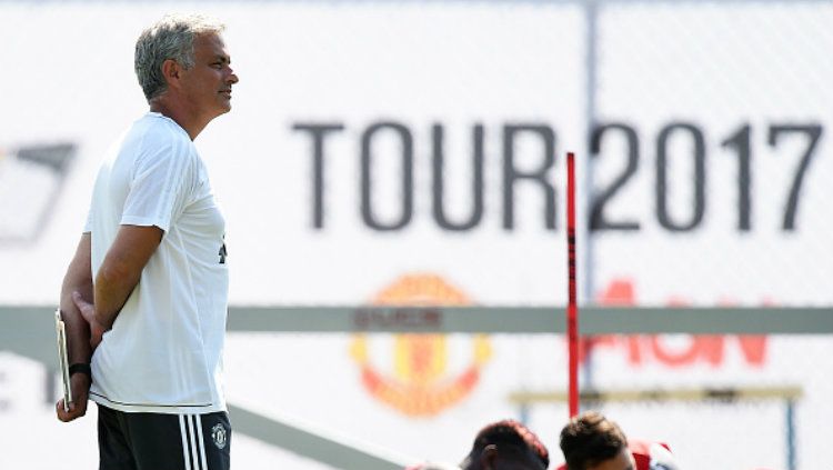 Pelatih Manchester United, Jose Mourinho. Copyright: © Kevork Djansezian/Getty Images