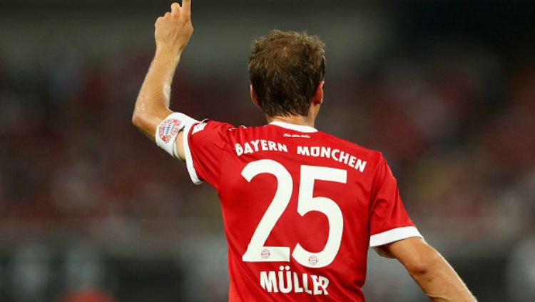 Pemain bintang Bayern Munchen, Thomas Muller. Copyright: © Alexander Hassenstein/Bongarts/Getty Images
