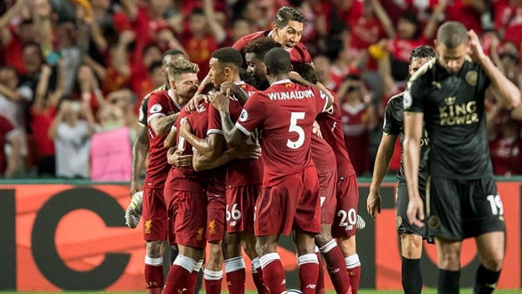 Selebrasi pemain Liverpool. Copyright: © INDOSPORT