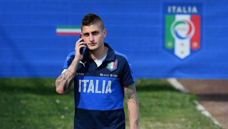 Bintang Timnas Italia dan Paris Saint-Germain, Marco Verratti. Copyright: © Claudio Villa/Getty Images