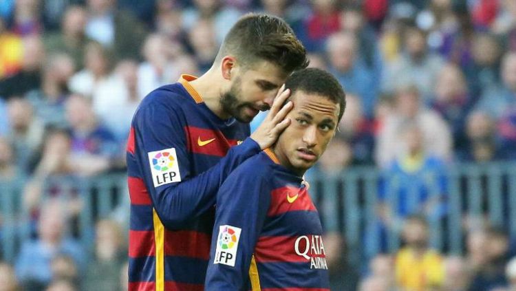 Gerard Pique dan Neymar. Copyright: © ESPN