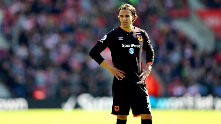 Lazar Markovic saat menjadi pemain pinjaman Hull City. Copyright: &copy; Indosport