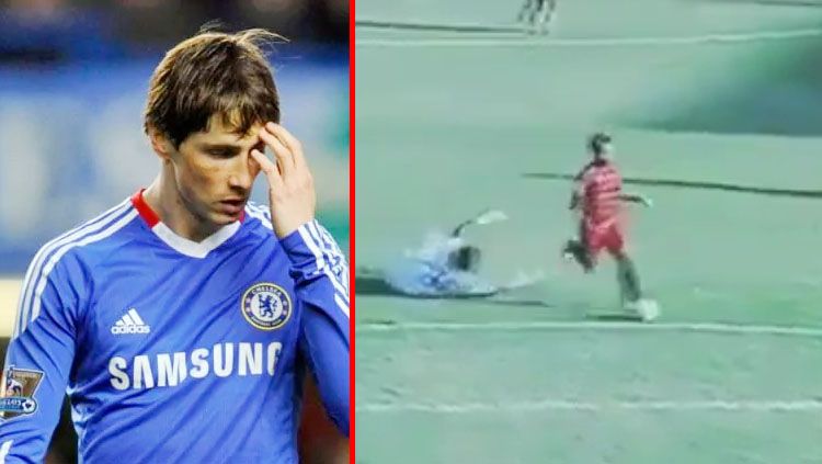 Kejadian memalukan salah satu penyerang di Liga 2 Indonesia seperti mengulang kesalahan yang pernah dibuat Fernando Torres saat di Chelsea. Copyright: © streamable.com