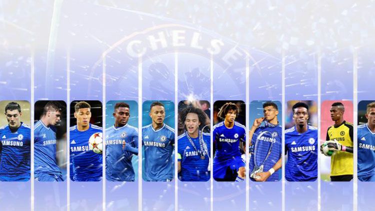 Deretan para pemain muda Chelsea. Copyright: © Eli Suhaeli/INDOSORT