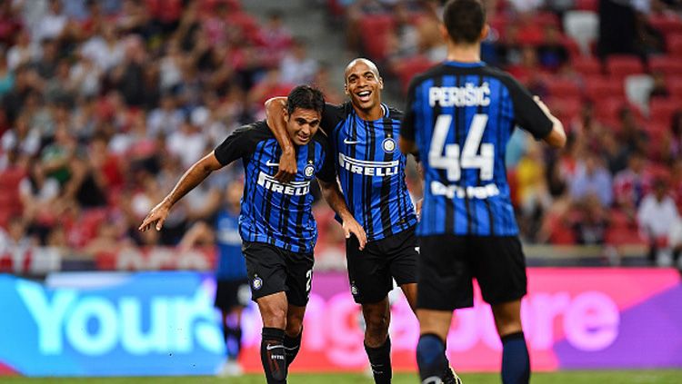 Selebrasi para pemain Inter Milan saat melawan Bayern Munchen. Copyright: © INDOSPORT