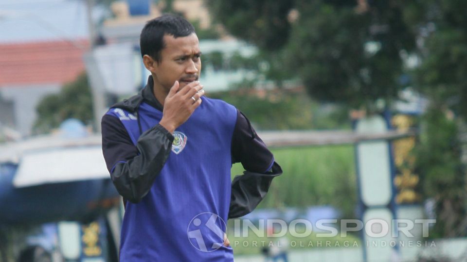 Salah satu pemain Arema FC yang dipinjamkan ke Persiba Balikpapan, Sunarto. Copyright: © Ian Setiawan/INDOSPORT