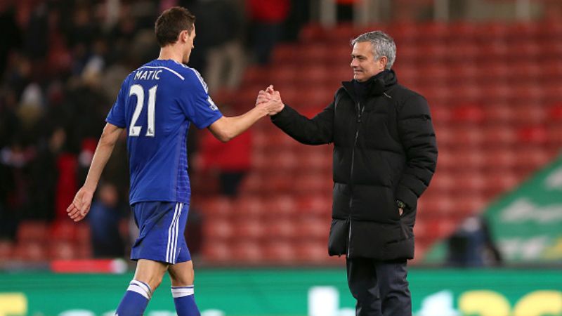 Nemanja Matic dan Jose Mourinho Copyright: © INDOSPORT