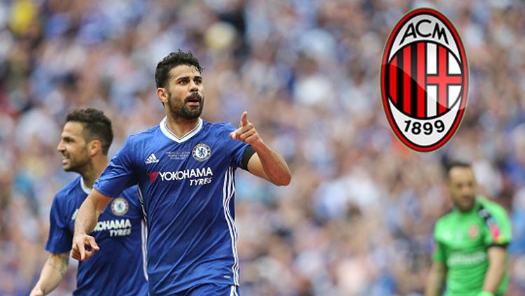 Striker Chelsea, Diego Costa buka peluang untuk bergabung dengan AC Milan. Copyright: © Getty Images