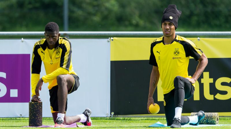 Aubameyang pada saat melakukan sesi latihan di Borussia Dortmund Copyright: © Getty Images