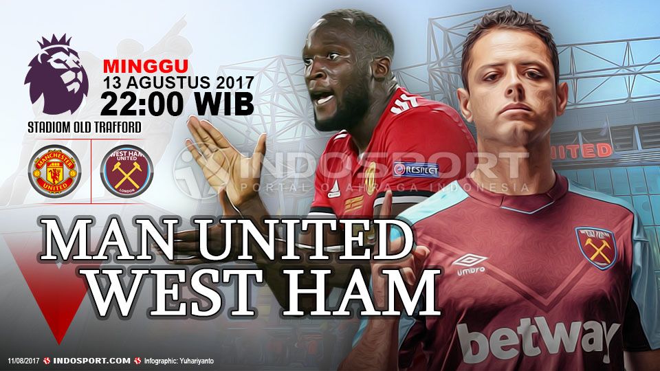 Manchester United menghadapi West Ham United di pekan pertama Liga Primer Inggris 2017/18. Copyright: © Grafis:Yanto/Indosport.com