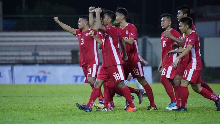 Kegembiraan skuat Filipina usai kalahkan Kamboja 2-0 di Grup A SEA Games 2017. Copyright: © the-afc.com