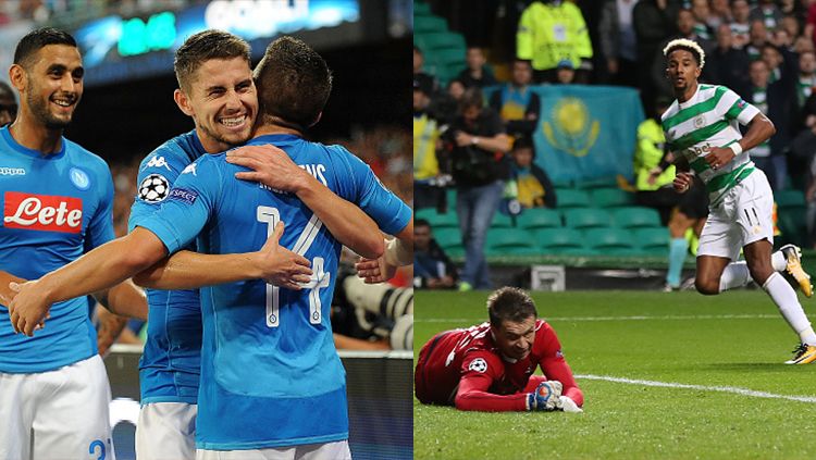 Napoli dan Celtic sukses raih kemenangan. Copyright: © Getty Images