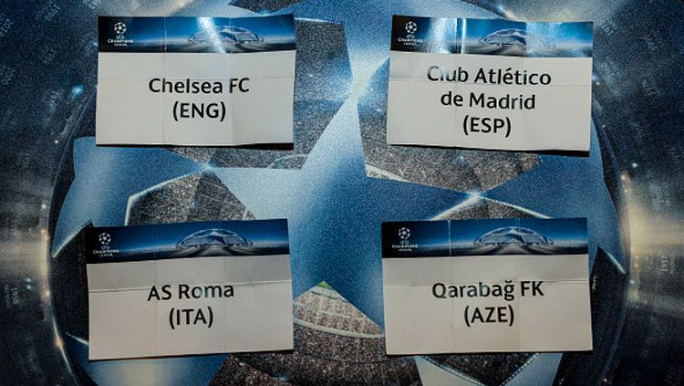 Chelsea, Atletico Madrid, AS Roma, Qarabag merupakan penghuni di Grup C Liga Champions 2017/18. Copyright: © Getty Images