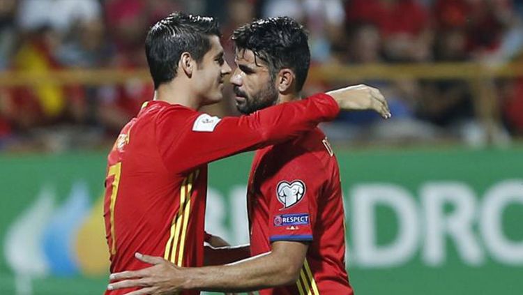 Diego Costa dan Alvaro Morata, striker asal Spanyol. Copyright: © soccersouls.com