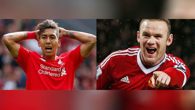 Roberto Firmino dan Wayne Rooney. Copyright: © INDOSPORT