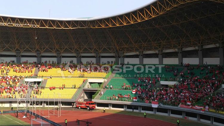 Stadion Patriot Chandrabhaga, yang rencananya akan menjadi venue laga pekan keenam Shopee Liga 1 2019 antara Bhayangkara FC vs Persib Bandung. Copyright: © INDOSPORT/Petrus Manus Da Yerimon