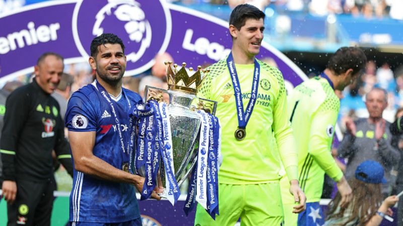 Thibaut Courtois dan Diego Costa. Copyright: © getty images