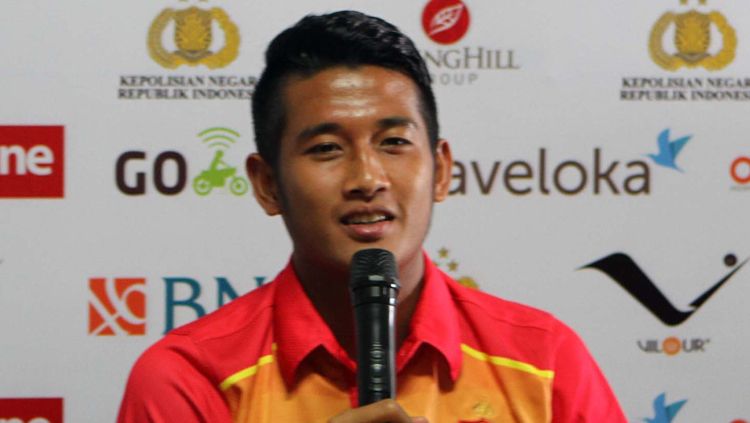 Putu Gede dalam jumpa pers melawan Persipura Jayapura. Copyright: &copy; Media Bhayangkara
