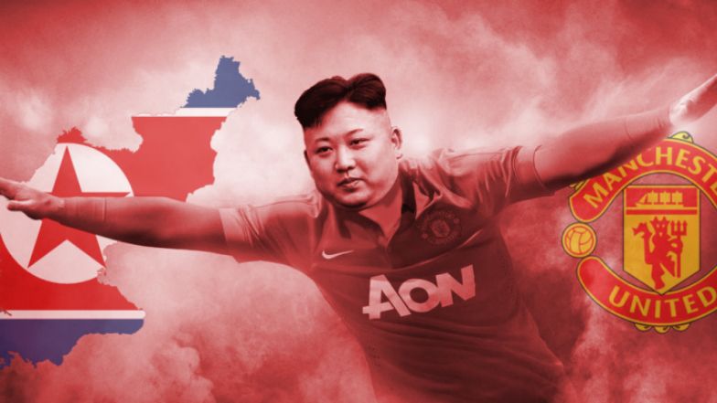 Kim Jong-un menjadi penggemar Manchester United. Copyright: © OogeeWoogee